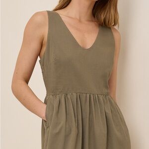 Pact Olive Green Midi Dress
